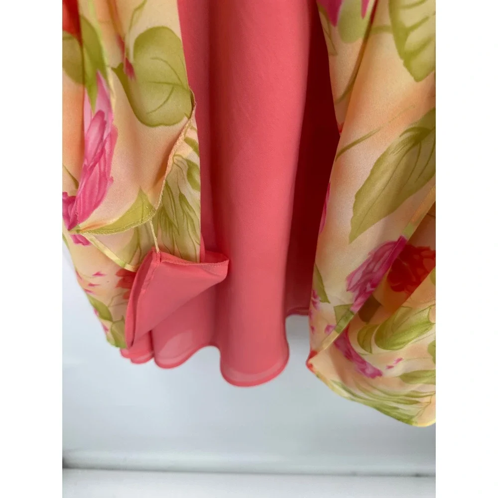 Coldwater Creek Maxi Skirt Womens XL Floral Chiffon Flowy Retro Romantic Garden